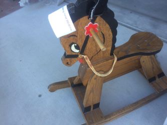 Solid wood hand made rocking horse
