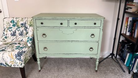 Vintage Distressed Mint Green Dresser