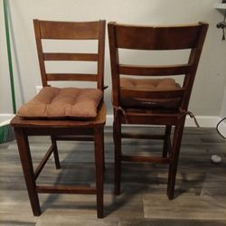 2 Wooden Bar Stools 