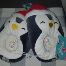 New Squishmallow Kid's Penguin Slippers Size 11-12