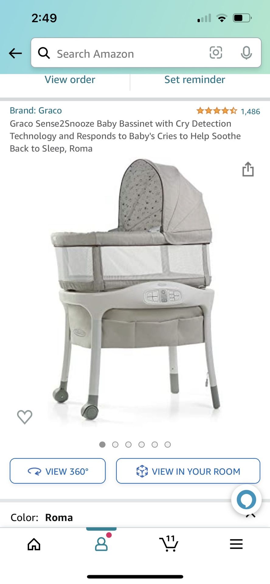 Baby Bassinet With Swing Motion Feature And Cry Detection