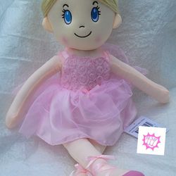 Princess, Ballerina or Fairy Soft Plush Rag Doll - Pink (**NEW**)