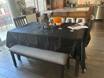 Dining Table Set 3 chairs with Bench