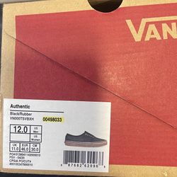 Vans Authentic Skate Men’s Size 12