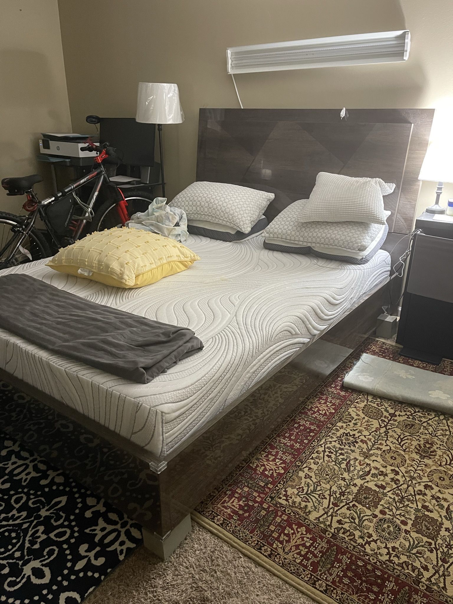 Italian Bed And Dresser With Mirror 