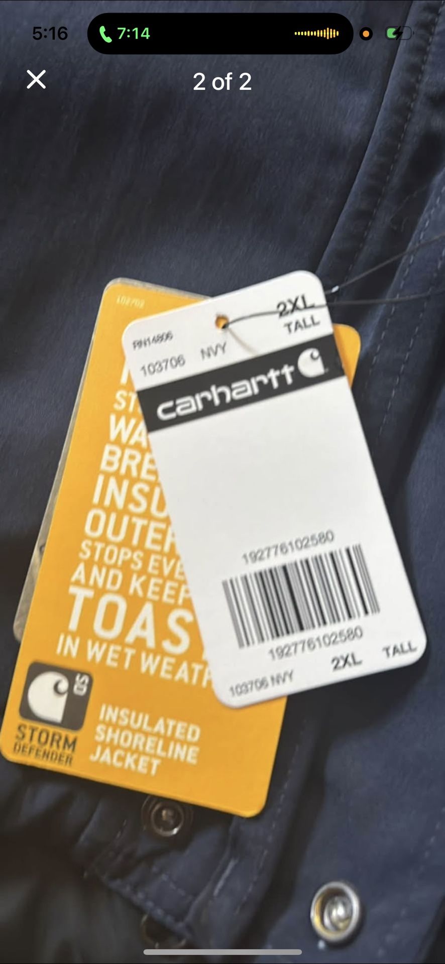 Carhartt 2XL Jacket 