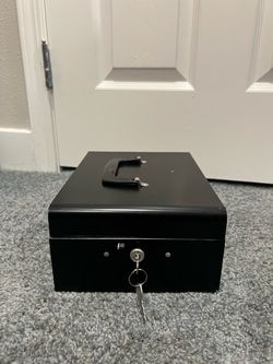 Vintage Lit-Ning Metal Cash Lock Box with Key – Sturdy Industrial Storage