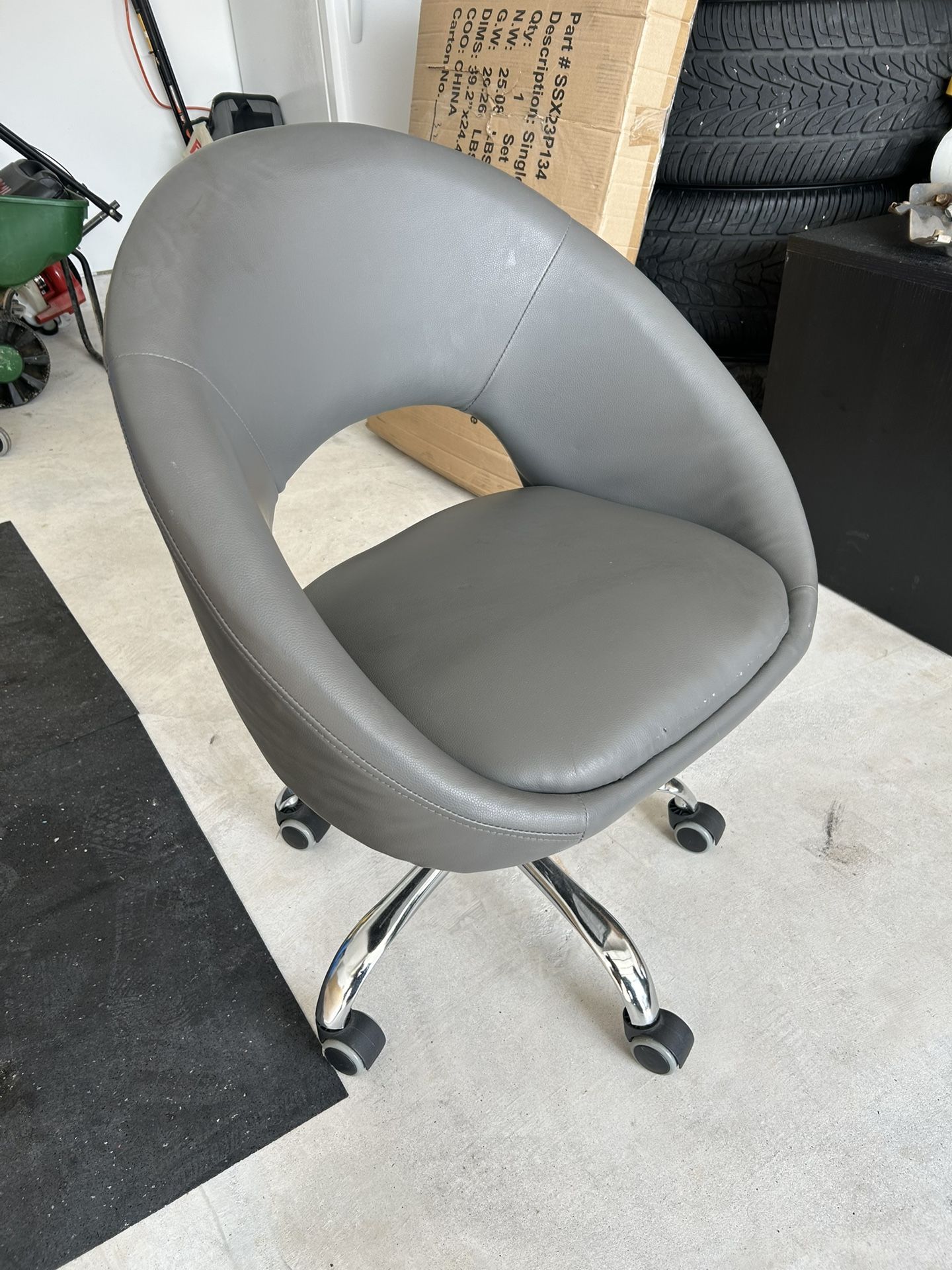 Grey Leather Chair