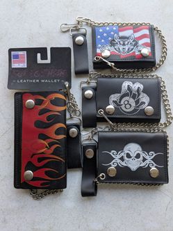 Wallets Genuine Leather with Chain