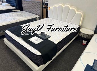New Queen bed frame with mattress