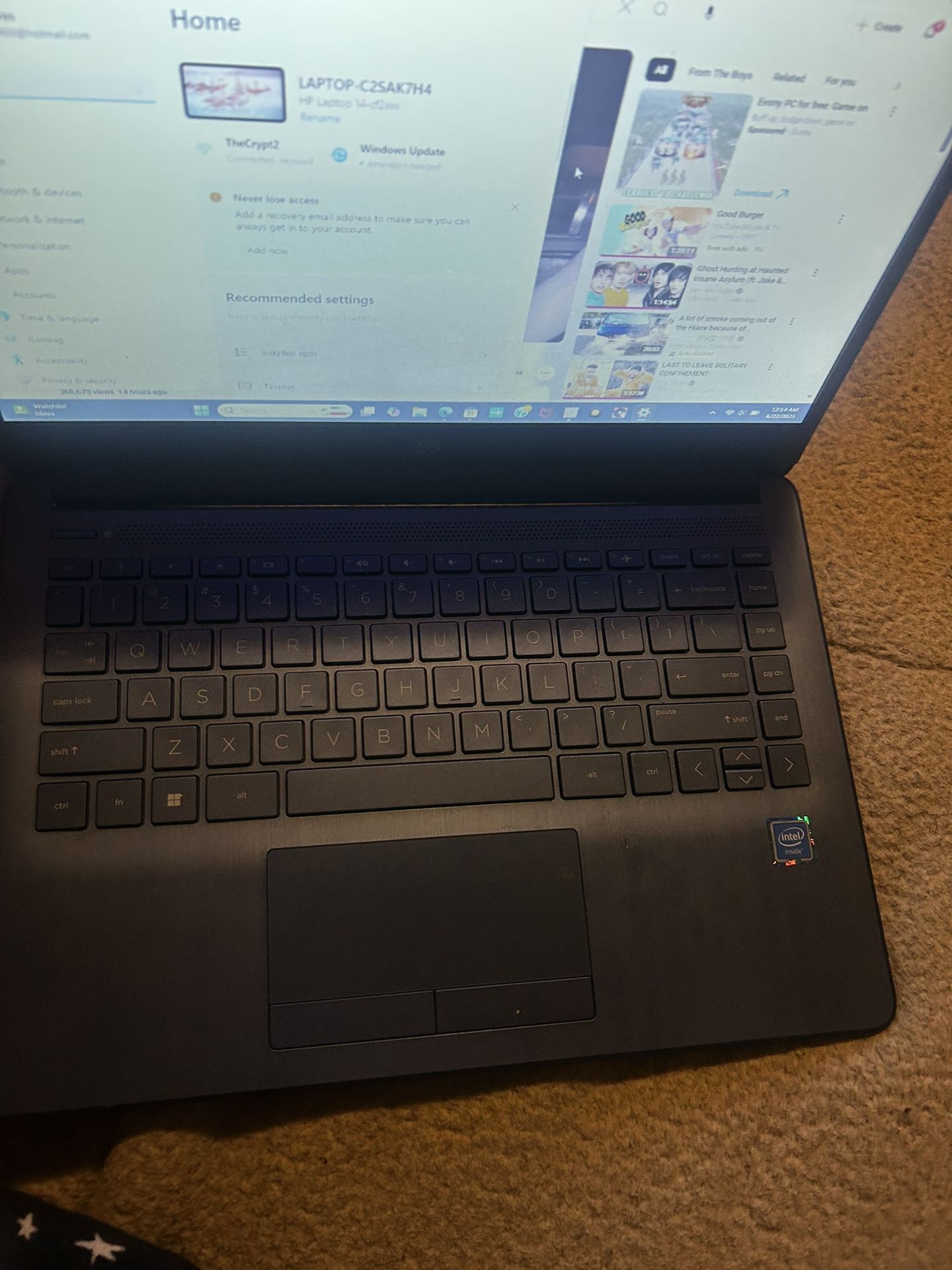 HP Laptop With Charger