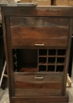 Kitchen cupboard wine and bottle rack