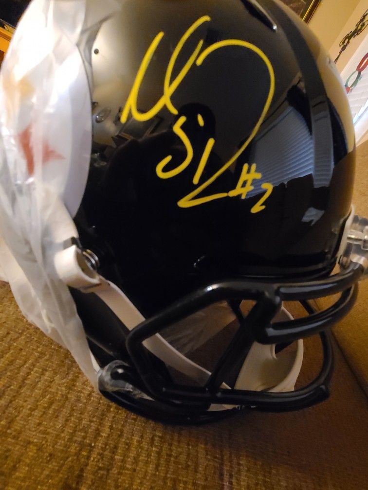 Pittsburgh Steelers Full Size Helmet Sign By Mason Rudolph