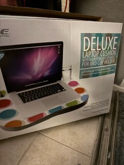 Deluxe Laptop Cushion Lap Desk with LED Light – New in Box