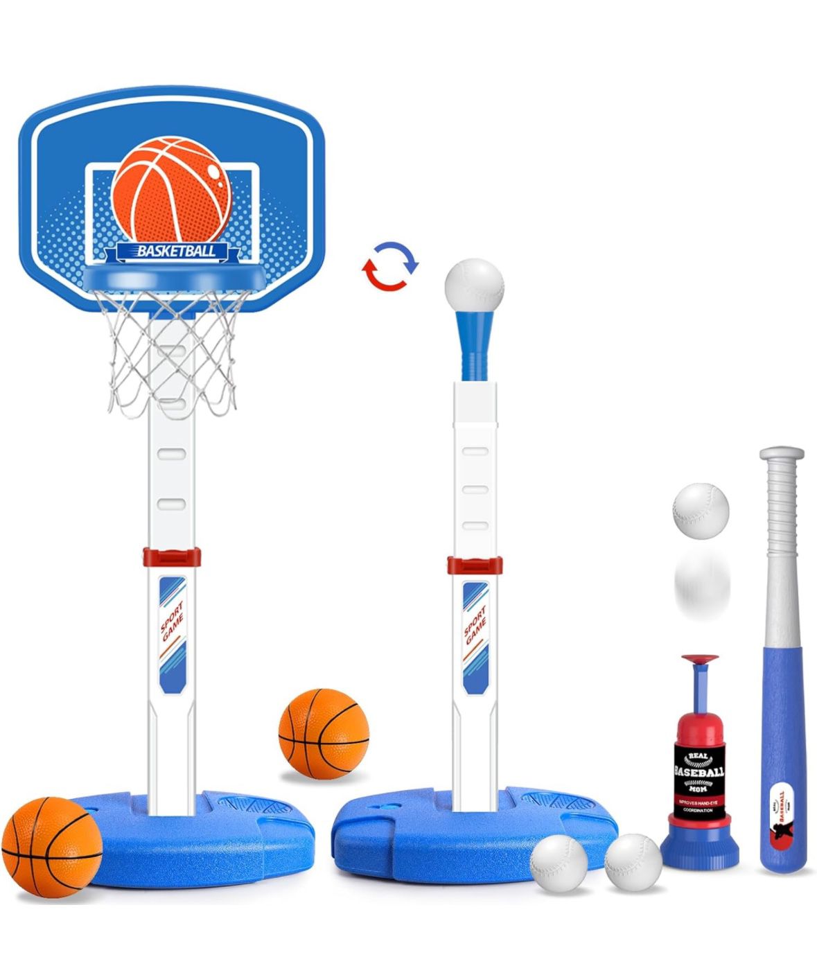 Kids Basketball Hoop and T-Ball Set, Brand New