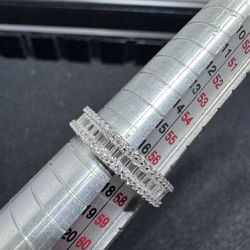 GRA Certified Moissanite Baguette Eternity Ring Size 8 925 Sterling Silver