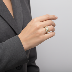 10K Yellow Gold Diamond Womens Ring