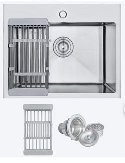 Drop-in 25-in x 22-in Stainless steel Single bowl 18 -Gauge Kitchen Sink
