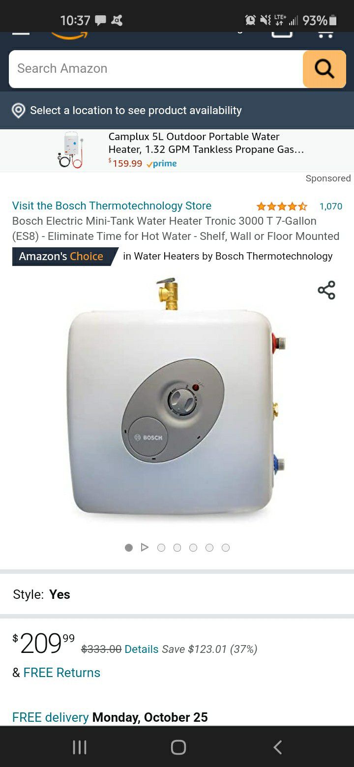 Bosch Tronic 3000 Mini-Tank Water Heater