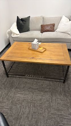 Wood and metal coffee table