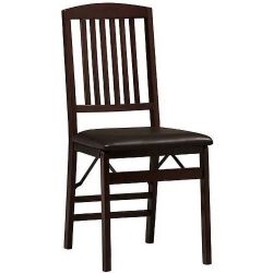 Linon Triena Mission Back Folding Chairs - Set of 2 - Espresso - 01825ESP
