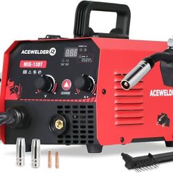 130A Gasless Flux Core MIG Welder Welding Machine 110V Portable IGBT Inverter Synergy Welder Machine
