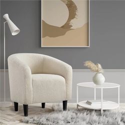 Boucle Club Chair Accent Barrel Chair Upholstered Arm Chair W28 x D26 x H29in