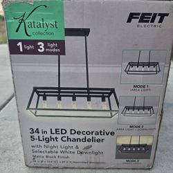 FEIT Electric Katalyst 34in LED Chandelier - 3 Light Modes Matte Black