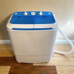 Auertech 17lbs Portable Twin Tub Washing Machine w/ Drain Pump – Like New/Great for Apartments, Dorms, RVs!