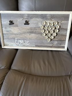 Decorative distressed photo holder. 27” x 14”
