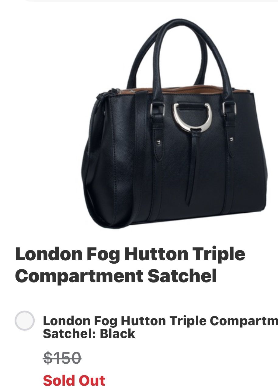 London Fog Hutton Triple Compartment Satchel