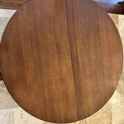 Pottery Barn Owen table with Pottery Barn Aaron chairs and glass topper $500