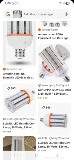 LED Retrofit Corn
Lamp, 51 Watts, E39 4000~4500K