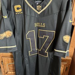Buffalo Bills Josh Allen #17 VERY RARE BLACK SIZE 2XL $75.00