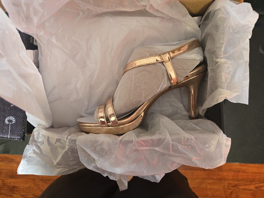 Naturalizer Rose Gold Open Toe Heels