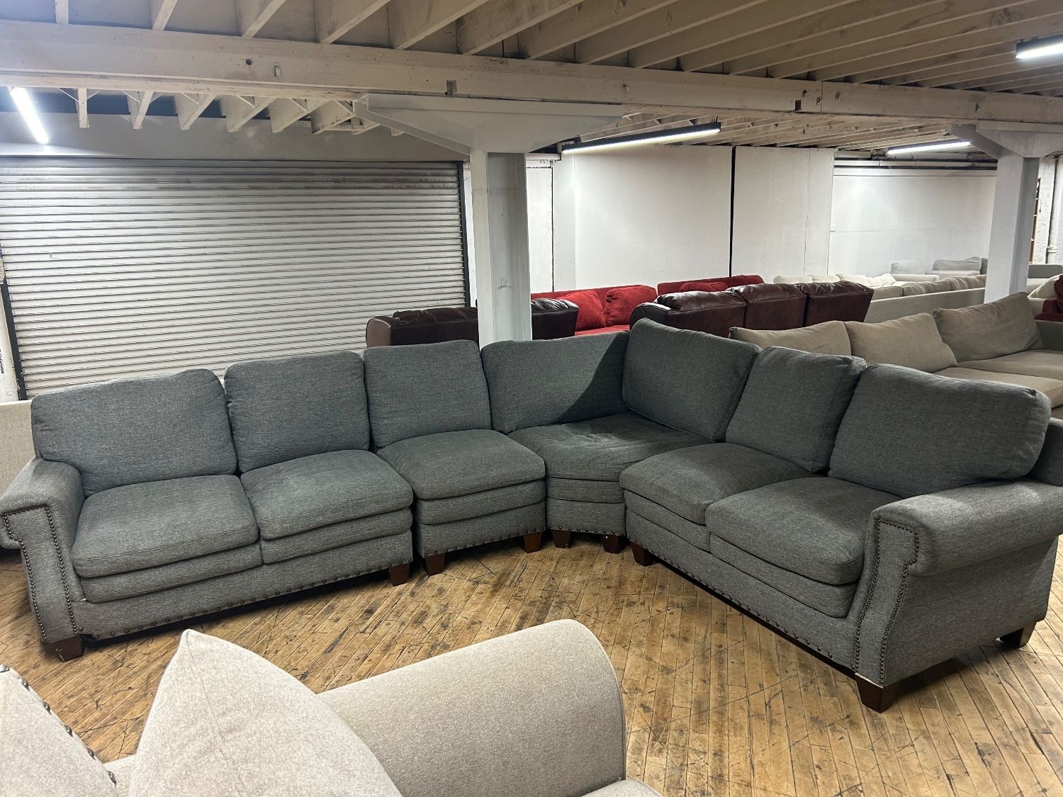 Delivery Available gray L shape sectional sofa couch