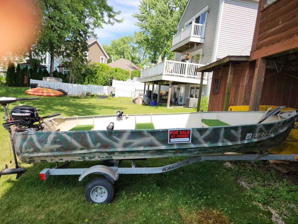 14ft Boat, Trailer, Motors