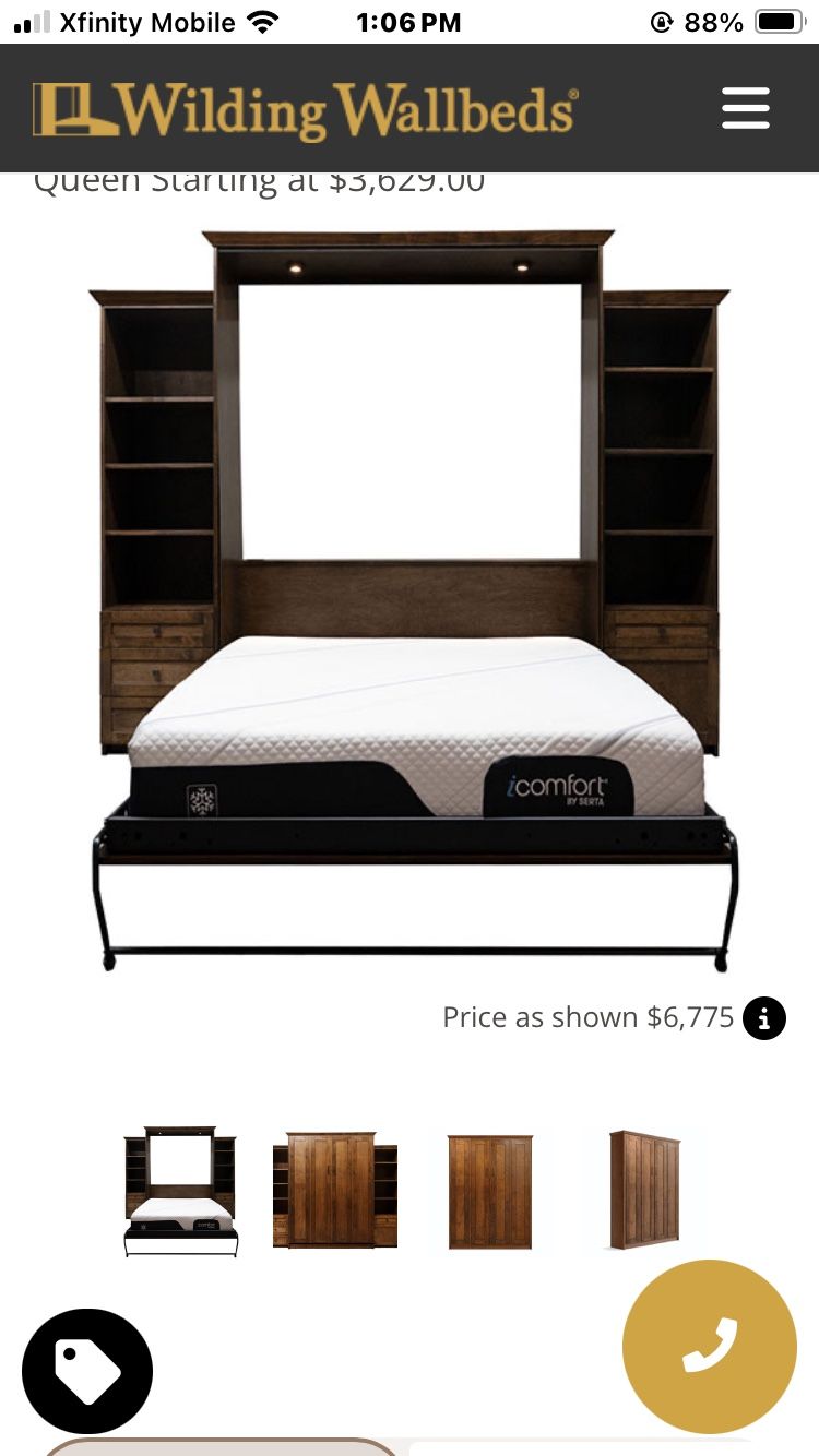 Full Murphy Bed With Shelves