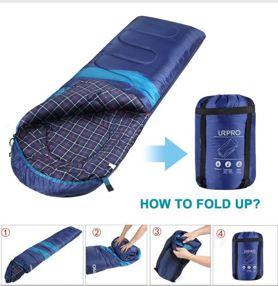 New Sleeping Bag Hiking Camping Sleeping Bag 3-4 Seasons Warm Cold Weather Lightweight, Portable, Waterproof Sleeping Bag 