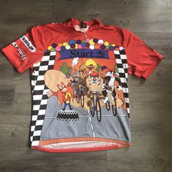Vintage Looney Tunes Cycling Jersey - Large