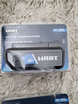 HART 40V 5.0Ah Battery Accessory, Lithium-Ion, on-Board Fuel Gauge