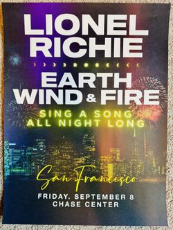 Lionel Richie - Earth, Wind & Fire - Sing A Song All Night Long Poster
