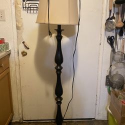 Oil-Rubbed Bronze Floor Lamp w/ Fabric Shade – Classic Style 5’ Feet Foot Ft