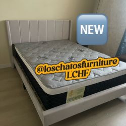 Full size bed frame and mattress
