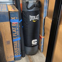 100 Pound Boxing Bag With Articulating Wall Attachment 