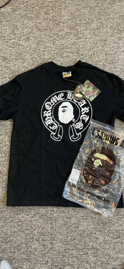 Black bape chrome heart tee