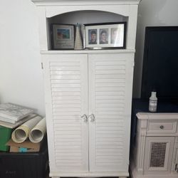 White Cabinet/Hidden Computer Desk