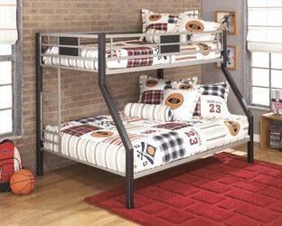 Dinsmore Twin/Full Bunk Bed in Black/Gray