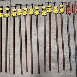 15 Pony / Jorgensen 1/2” Pipe Clamp Fixtures w/ Pipe – USA Woodworking Lot