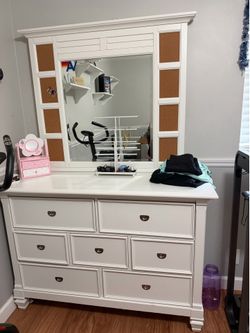 White wooden dresser